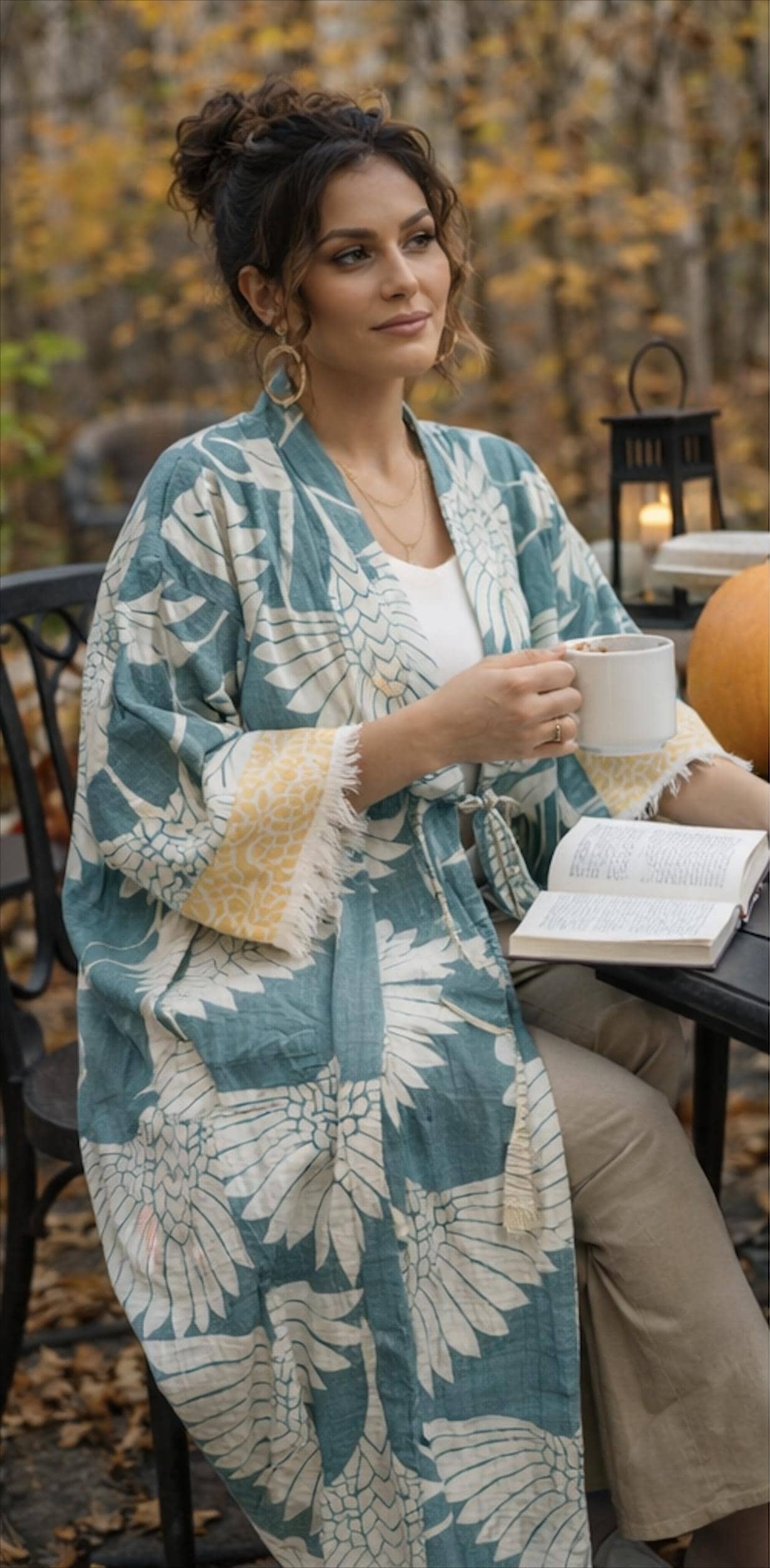 Handloom Cotton Kimono Kaftan – Boho Beach Cover Up, Şile Cloth Robe