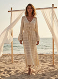Handloom Cotton Maxi Dress, Boho Beach Kaftan, Handmade Resort Wear