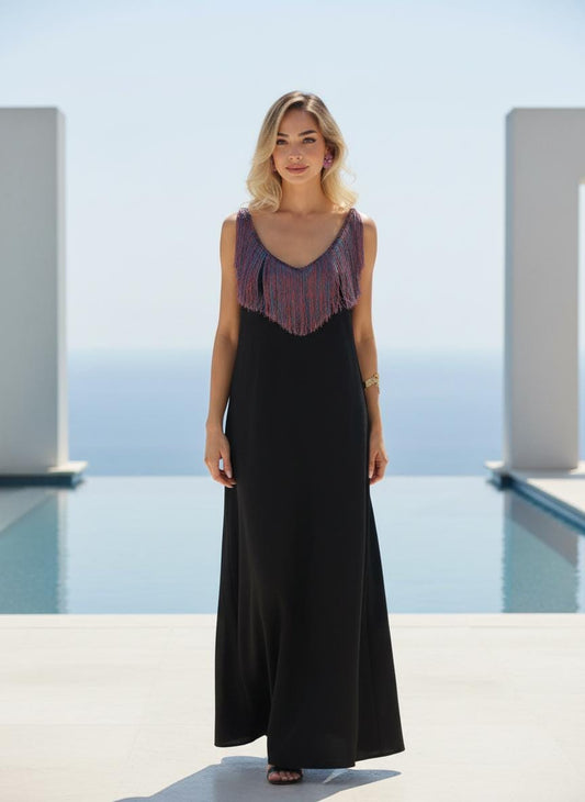 Handloom Cotton Maxi Dress, Handmade Boho Beach Dress, Sleeveless Resort Wear