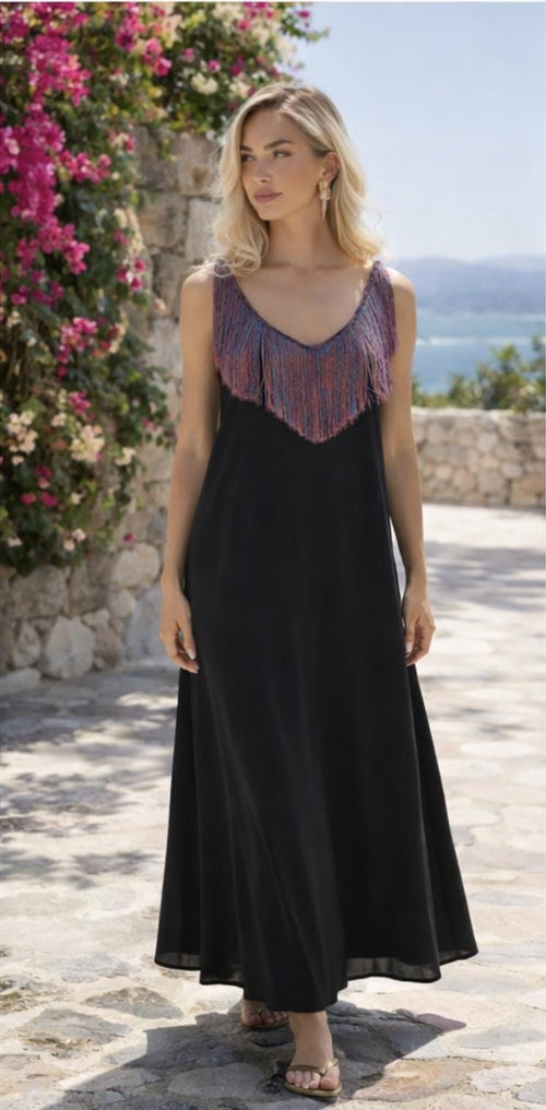 Handloom Cotton Maxi Dress, Handmade Boho Beach Dress, Sleeveless Resort Wear