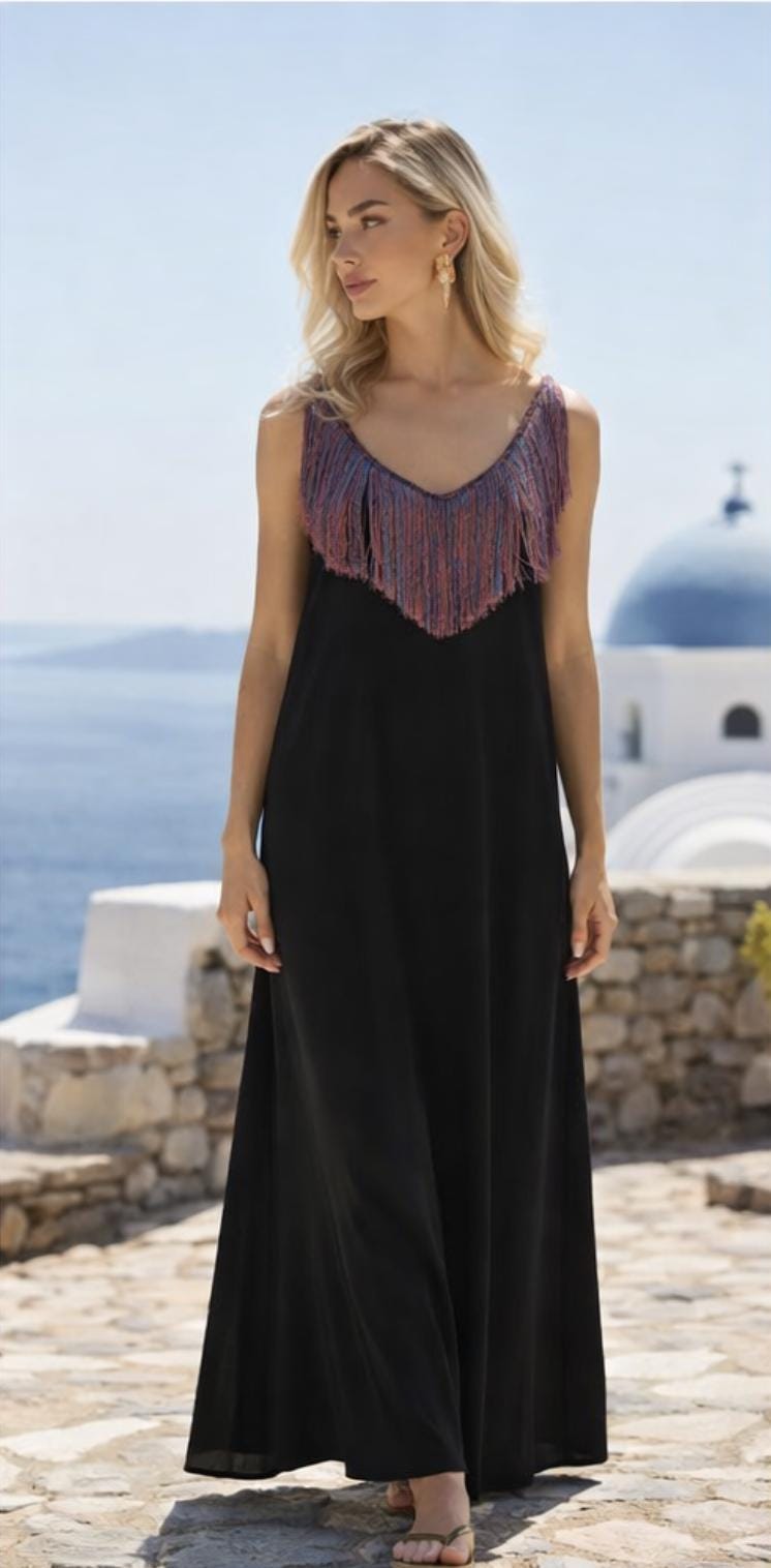 Handloom Cotton Maxi Dress, Handmade Boho Beach Dress, Sleeveless Resort Wear