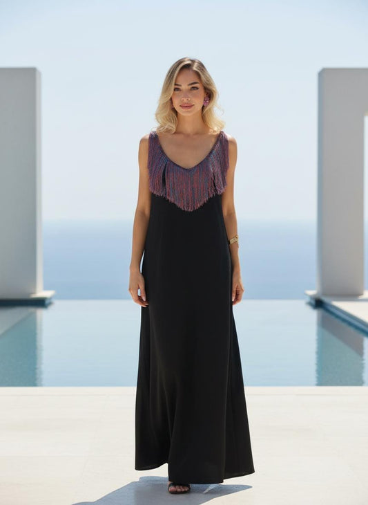 Handloom Cotton Maxi Dress, Handmade Boho Beach Dress, Sleeveless Resort Wear