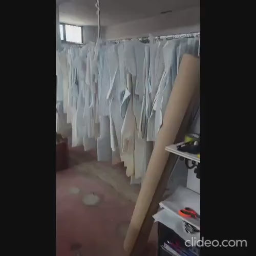 Handmade Cotton Maxi Dress - Terracotta Boho Kaftan with Lace