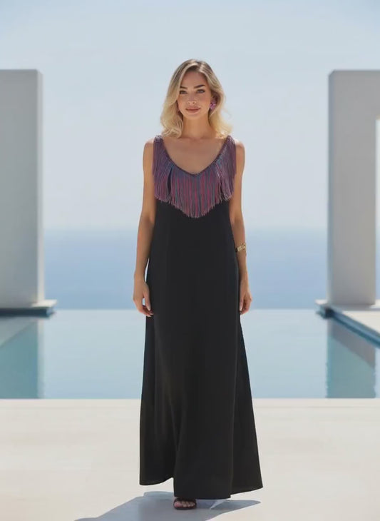 Handloom Cotton Maxi Dress, Handmade Boho Beach Dress, Sleeveless Resort Wear